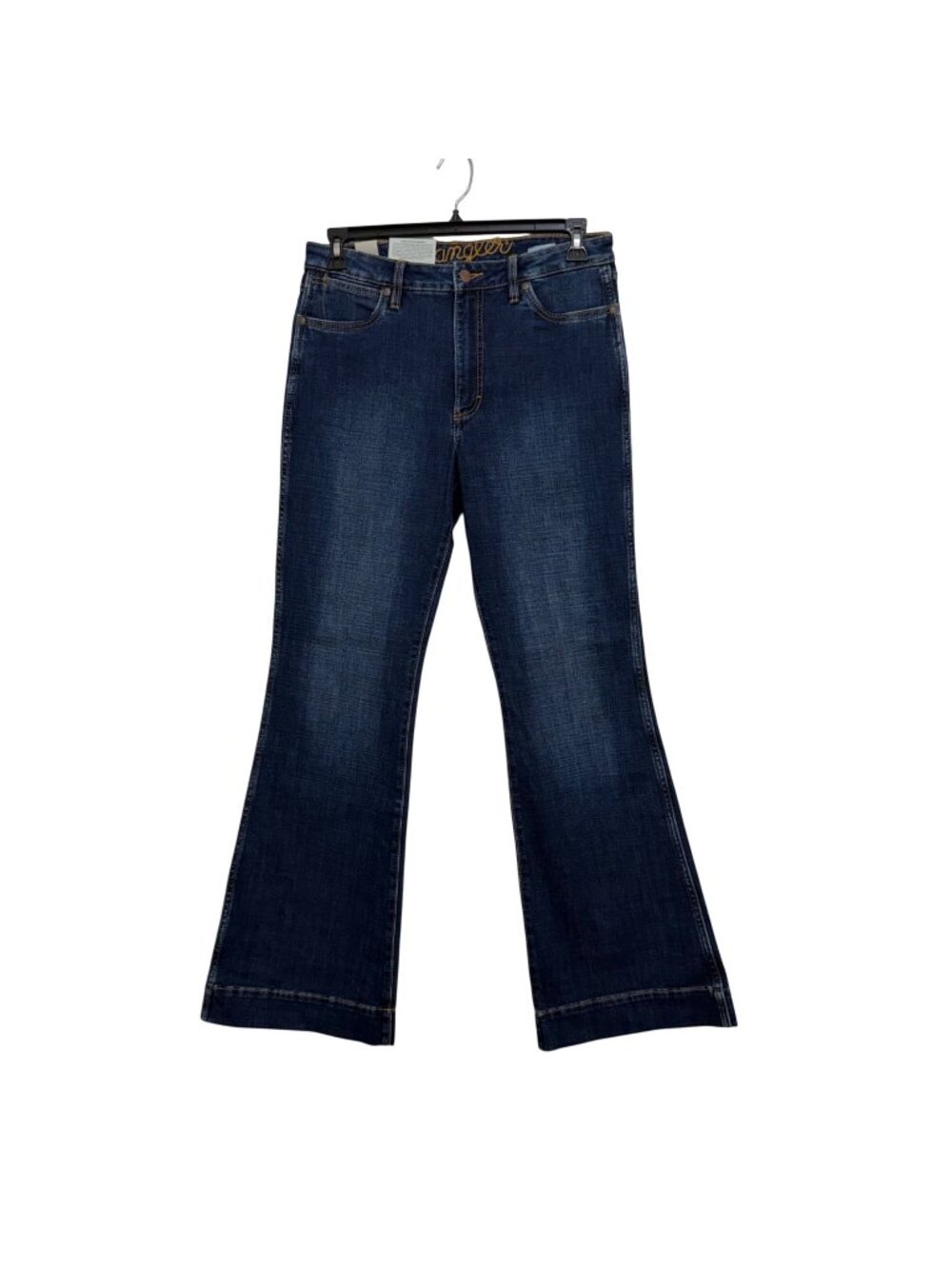 Wrangler Retro Premium Women Flare Legs Stretch Jeans Size 31X34 Dark Wash Denim